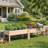 Heavy-Duty 300LBS Load Capacity Weather-Resistant Natural Solid Fir Wood Elevated Raised Garden Bed Planter Box With Sturdy Reinforced Support Legs Set Of 2-987490091