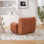 Fauteuil surdimensionné en chenille désossée - assise profonde - orange-1751376479