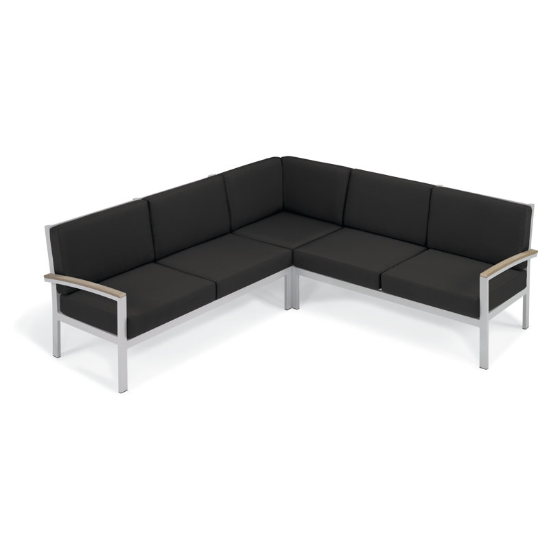 Travira Arm Sectional with Cushion, Tekwood Natural, Jet Black