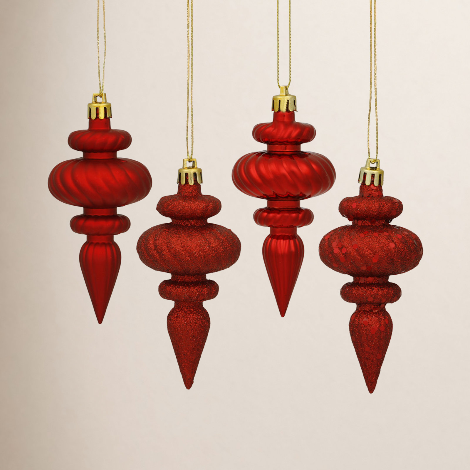 Mercury Row® 4" Shatterproof Finial Ornament, Red