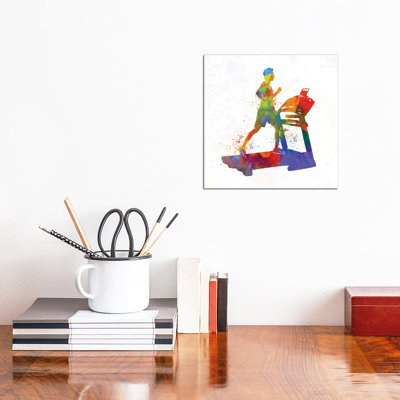 Male Running Treadmill- Gallery-Wrapped Canvas Giclée
