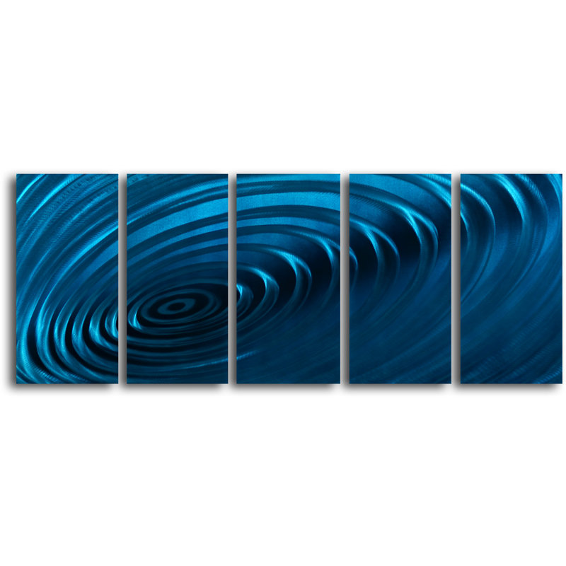 Ensemble de 5 impressions sur plaques, effet ondulation