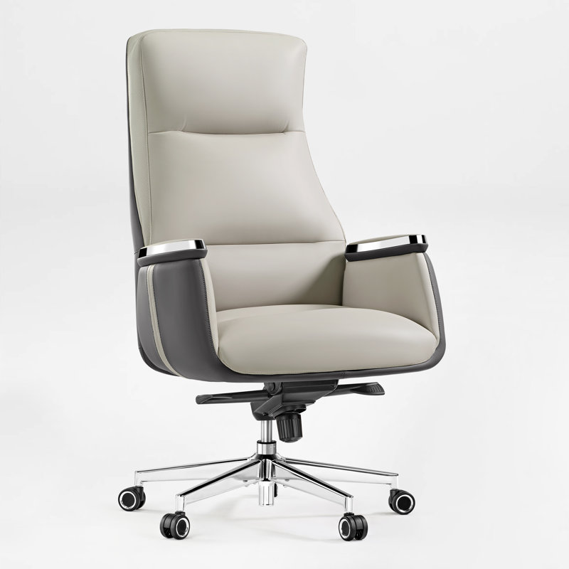 Ensemble de 3 chaises de bureau en cuir