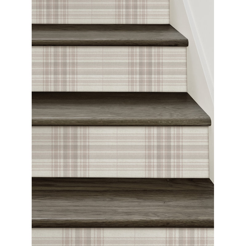 Élévateur d'escalier confortable en vinyle à carreaux pelez et collez, 7" H x 48" W, Blanc cassé