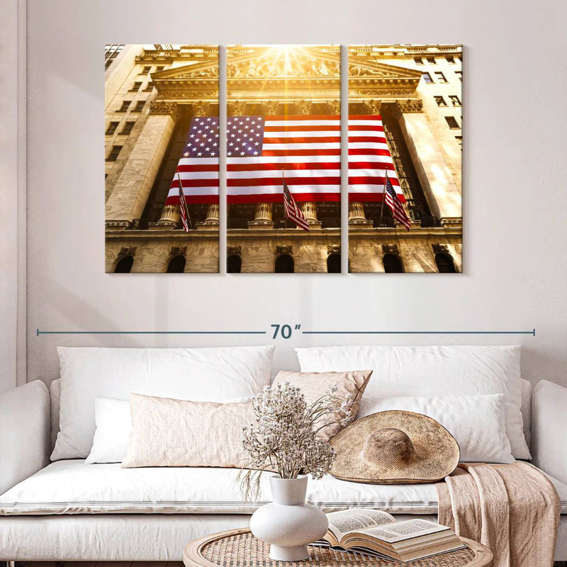 Borges Wall Street US Flag, 32" H x 50" W
