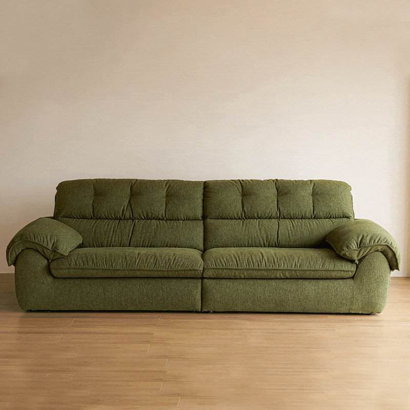 Coussin de canapé modulaire en chenille vert, H 36,22 po x l 114,17 po x P 41,73 po