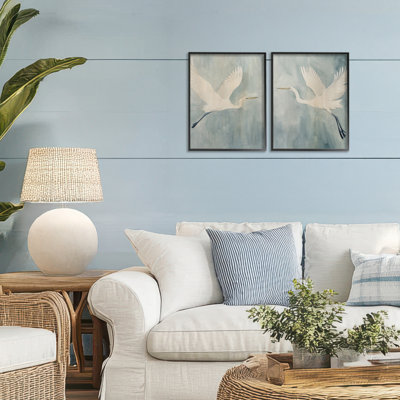 «Island Specter Egrets», ensemble de 2 giclées encadrées, design par Grace Popp