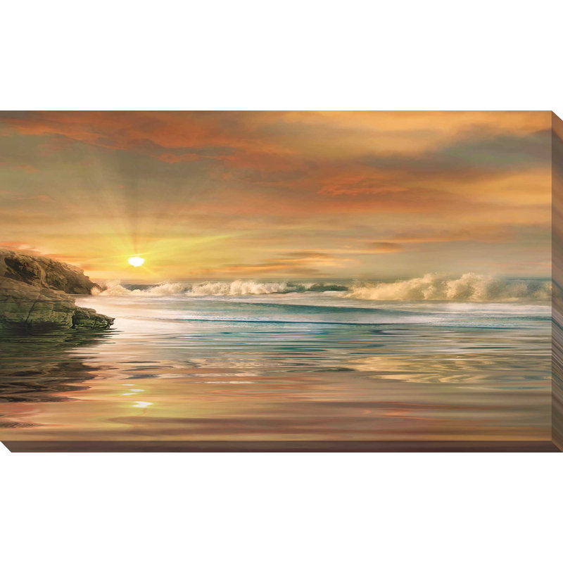 «Sundown», reproduction de peinture acrylique sur toile, H 18 po x l 30 po x P 1 po, Toile tendue