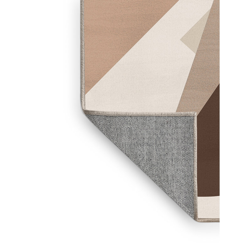 Tapis couleur unie beige chic et élégant lavable à la machine Brooksville, 5 x 7