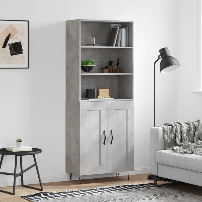 Danyale 69.5cm Wide Highboard, Concrete Grey