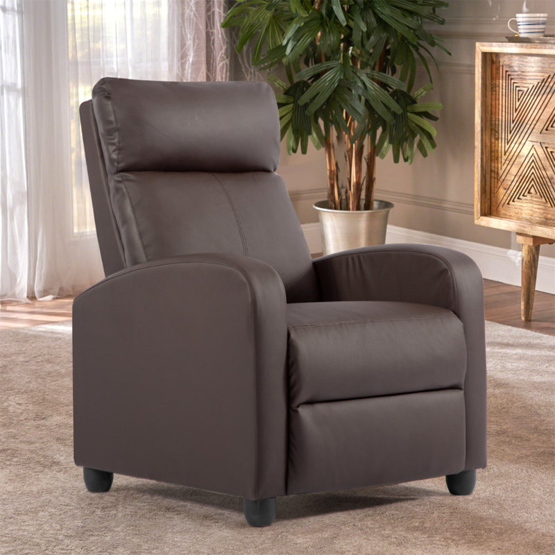 Fauteuil inclinable inclinable en cuir synthétique avec repose-pieds et télécommande pour repose-pieds