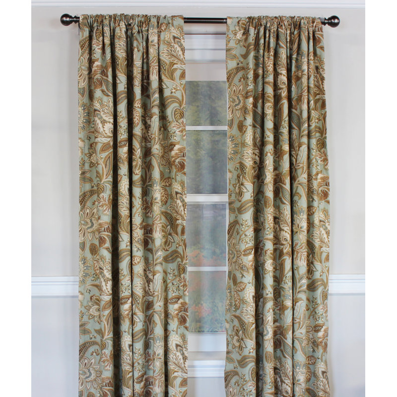 Valpanbk Cotton Blend Room Darkening Curtain Pair, 50" W x 84" L, Mist