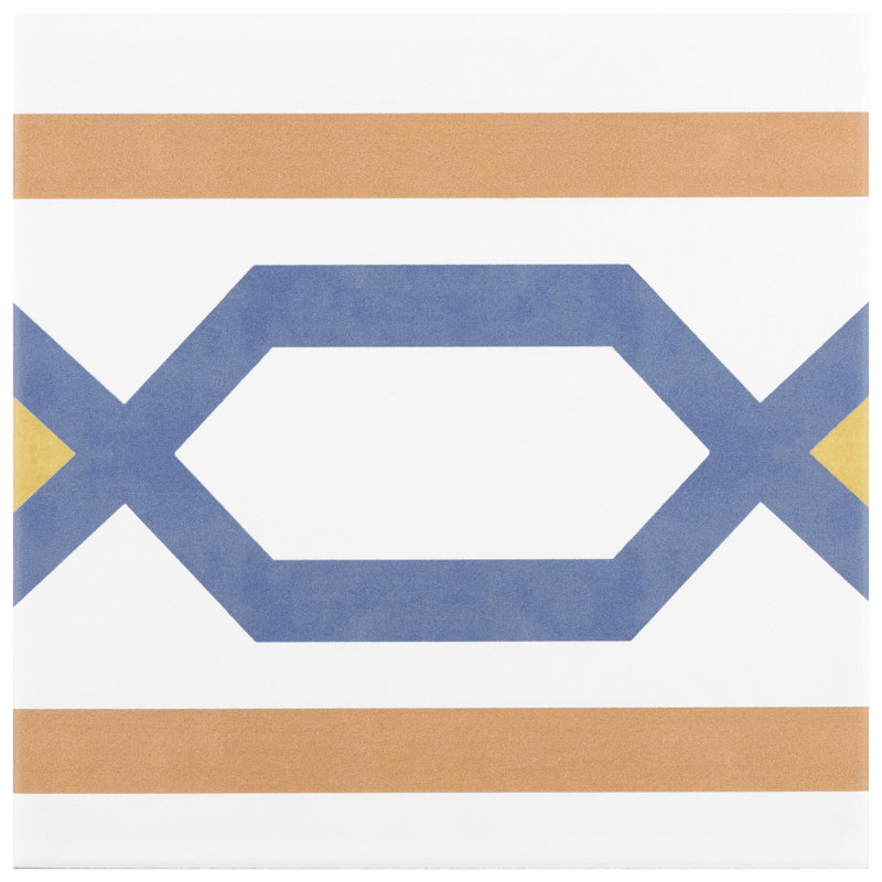 Revival 8" x 8" Ceramic Patterned Wall & Floor Tile