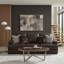Canapé en cuir italien de 92 po avec 4 coussins décoratifs Arieyanna-2107560168