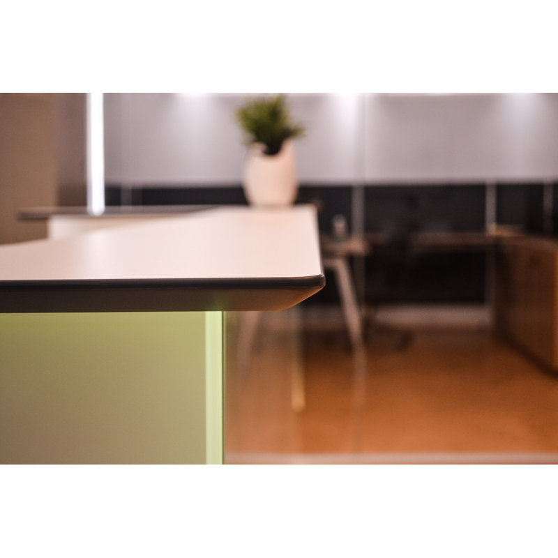 Candus Rectangle Glass Reception Desk