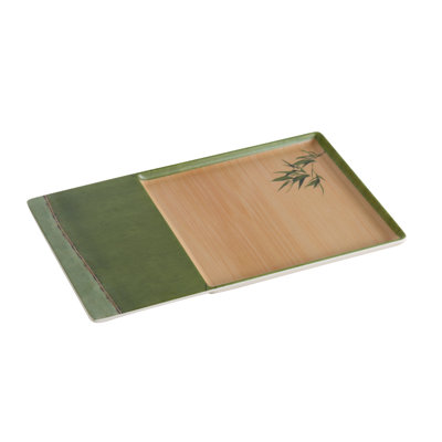 Bamboo Style Rectangular Melamine Dinner Plate