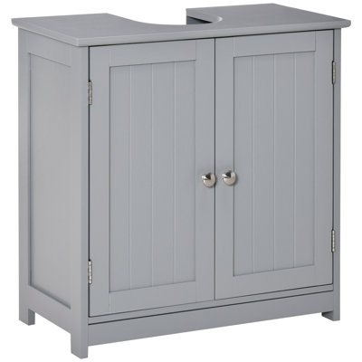 Pedestal Sink Storage Cabinet, Under Sink Cabinet, Bathroom Vanity Cabinet with U-Shape and Adjustable Internal Shelf