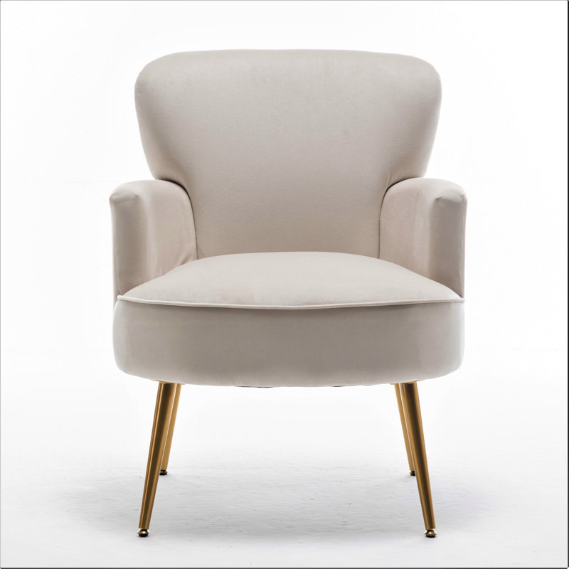 Ramisa Velvet Armchair, Ivory Velvet