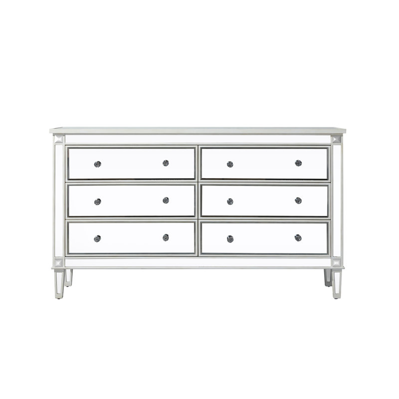 Commode double l 6 po SPARKS, Miroir / blanc antique
