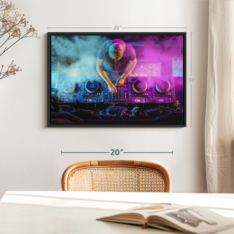 DJ At The Turntable Canvas Print, 17" H x 25" W