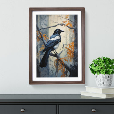Magpie Symbolism - Single Picture Frame Print on Wood