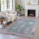 Machine Washable Indoor/Outdoor Xhevrie Green Rug