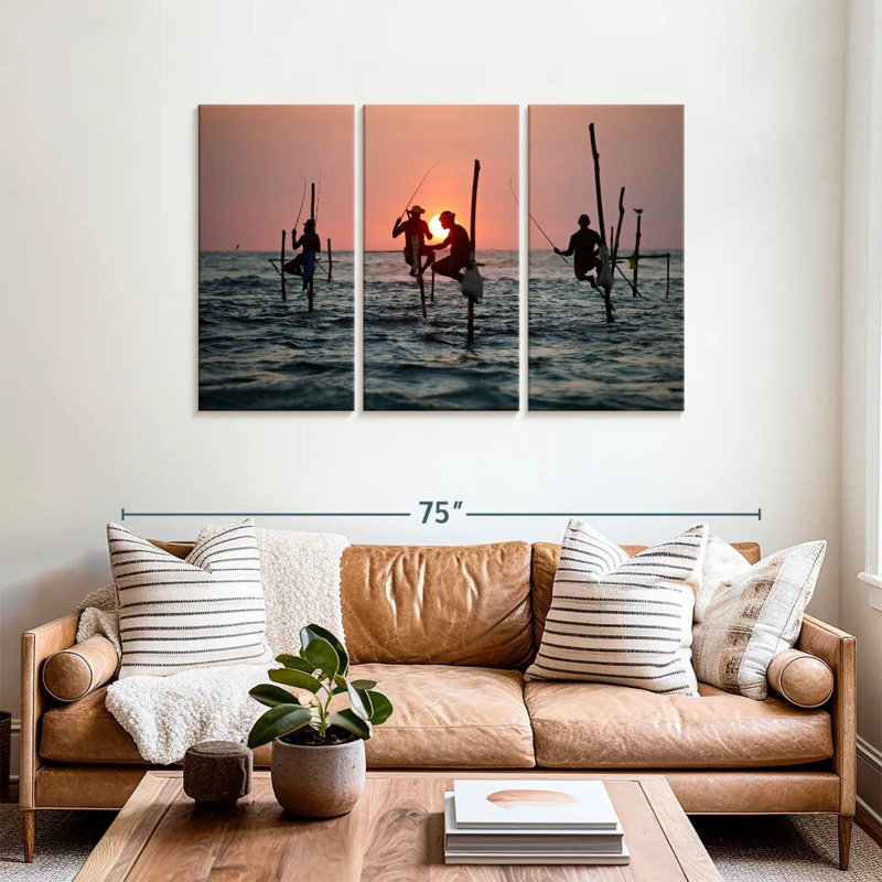 Stilt Fishermen, 36" H x 57" W