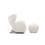 Ensemble de fauteuil et de repose-pieds à oreilles avec structure en eucalyptus blanc Modern Modern-129594493