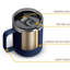 Tasse à café isolée en acier inoxydable avec poignée, tasse de voyage à double paroi, tasse à gobelet avec couvercle coulissant