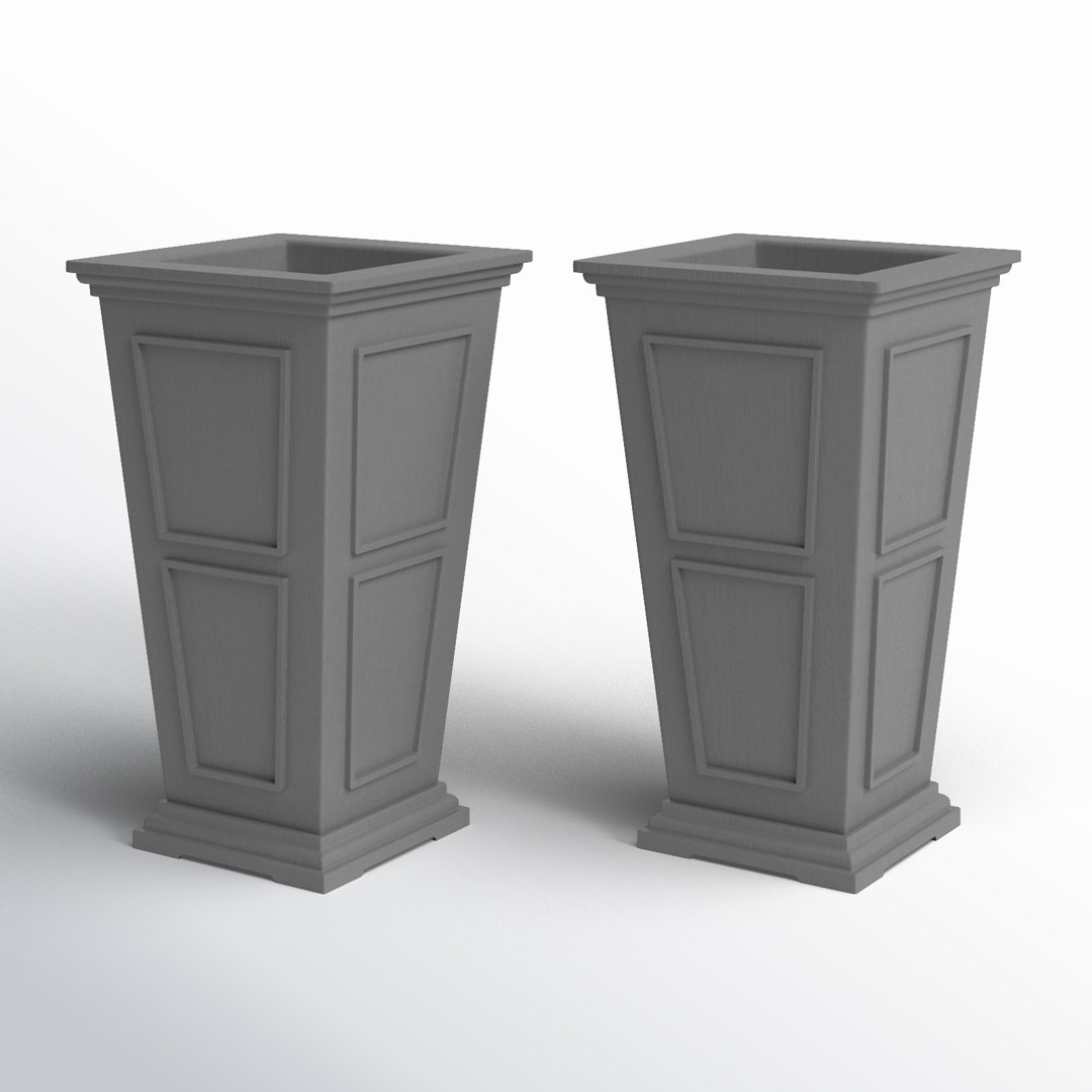 Abram Tall Planter Box Sol 72 Outdoor™ Color: Gray Size: 26'' H X 14.75'' W X 14.75'' D Quantity: 2