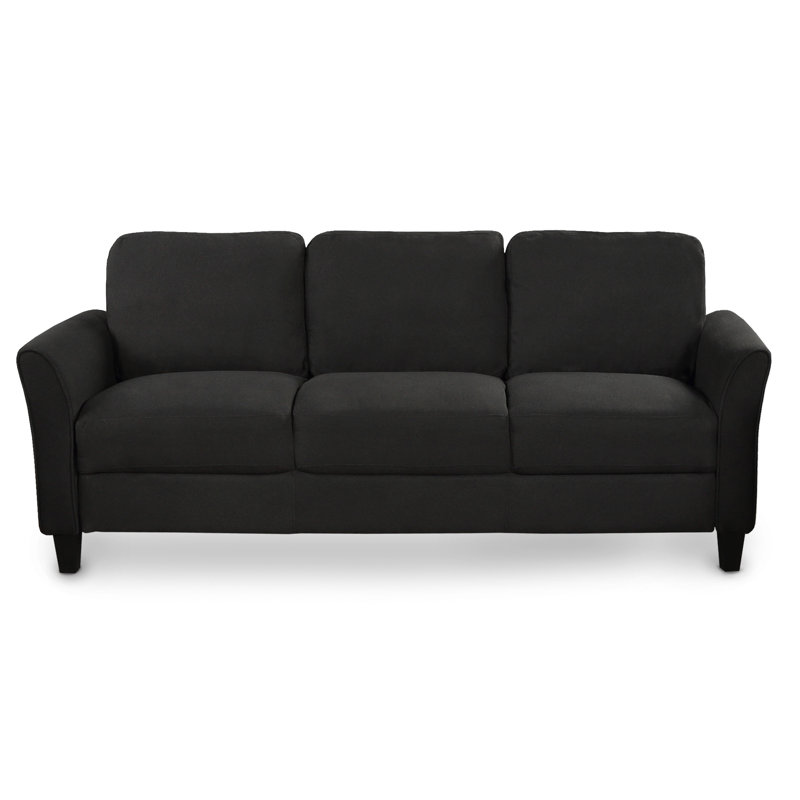 Canapé de salon Valhalla, Lin noir, H 33 po x l 67,7 po x P 29 po, 3