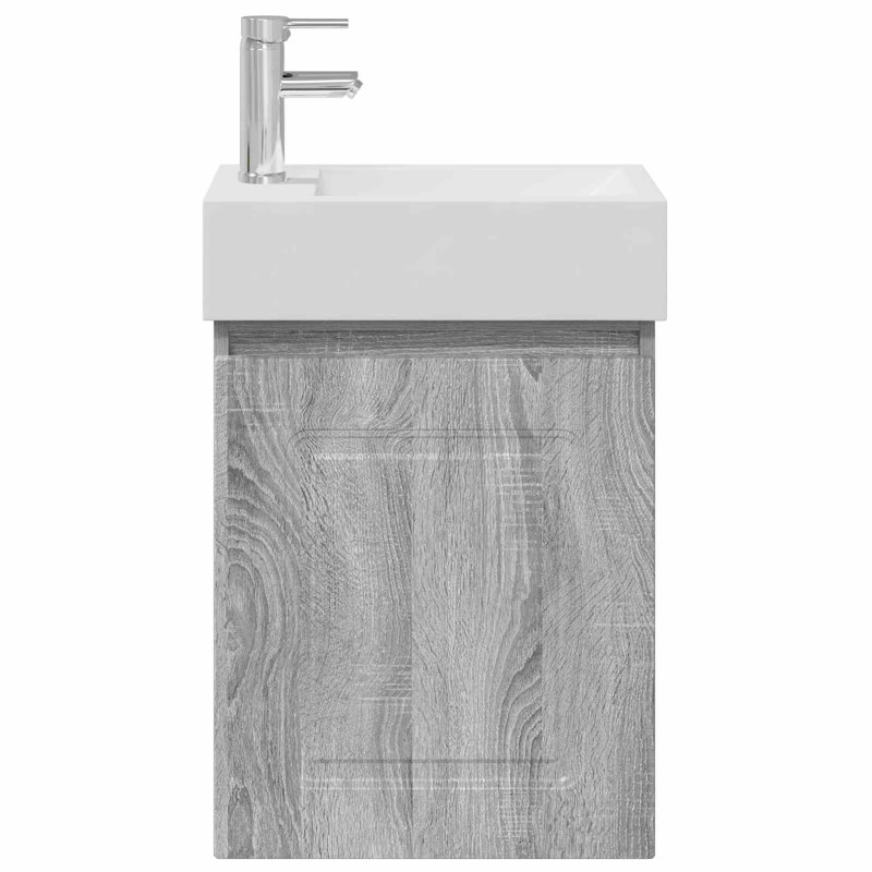 Single Bathroom Vanity with Ceramic Basin, Grey Sonoma