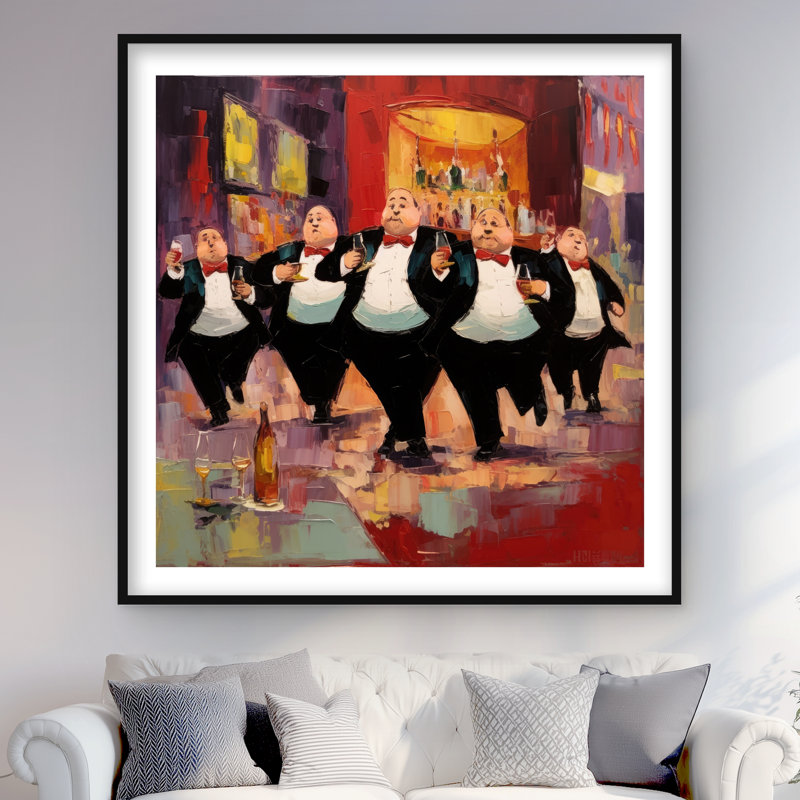 Distinguished Waiters - Abstract Contemporary, reproduction encadrée