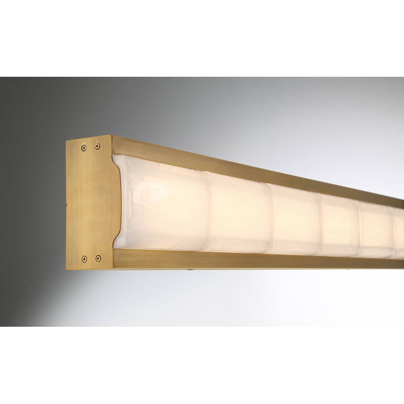 Meuble-lavabo Gibraltar, 37 po, laiton antique, verre strié blanc, 37"