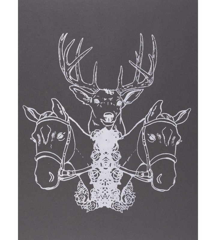 Two Horses And A Deer Print by Jphono 1, Wrapped Canvas, 24" H x 18" W
