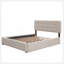 Lit plateforme tapissier avec tête de lit classique et 4 tiroirs, aucun sommier nécessaire, tissu en lin, grand-251559074