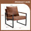 Chaise d'appoint en cuir avec structure en métal-129100736