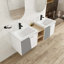 Meuble-lavabo double 59,6 po avec plateau en céramique 59,6 po