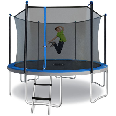 Sportspower TruJump 12' Round Trampoline with Safety Enclosure & with Lifetime Warranty on Jump Mat