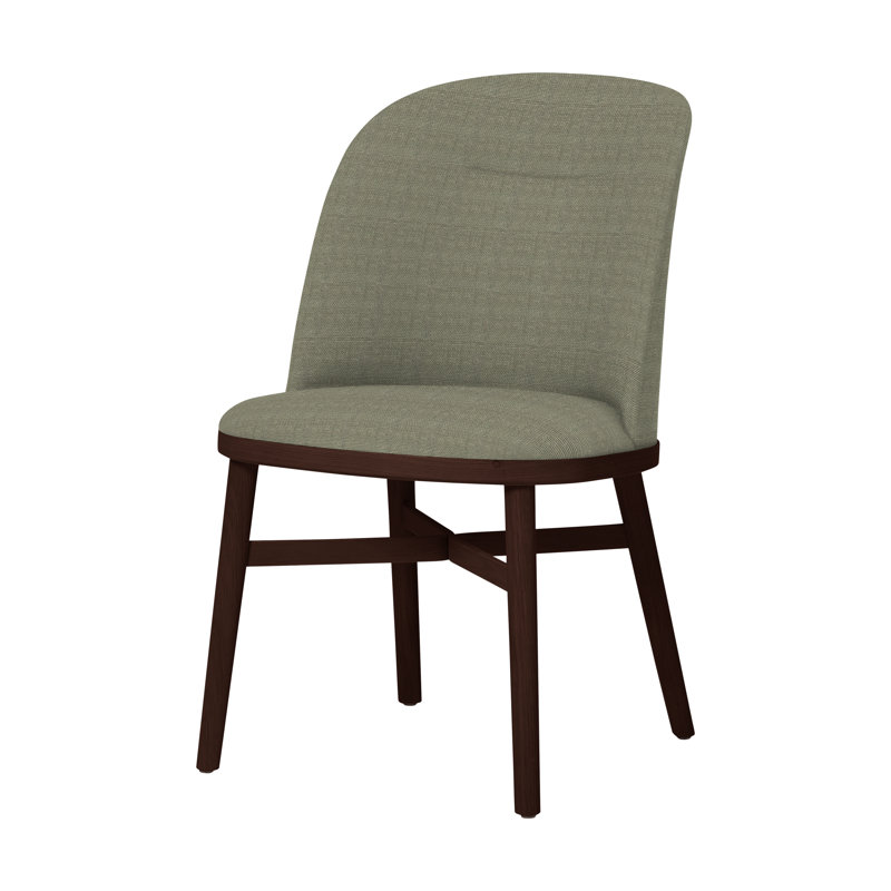 Bund Upholstered Dining Chair, Dark Brown Oak, Newcastle Black New 65