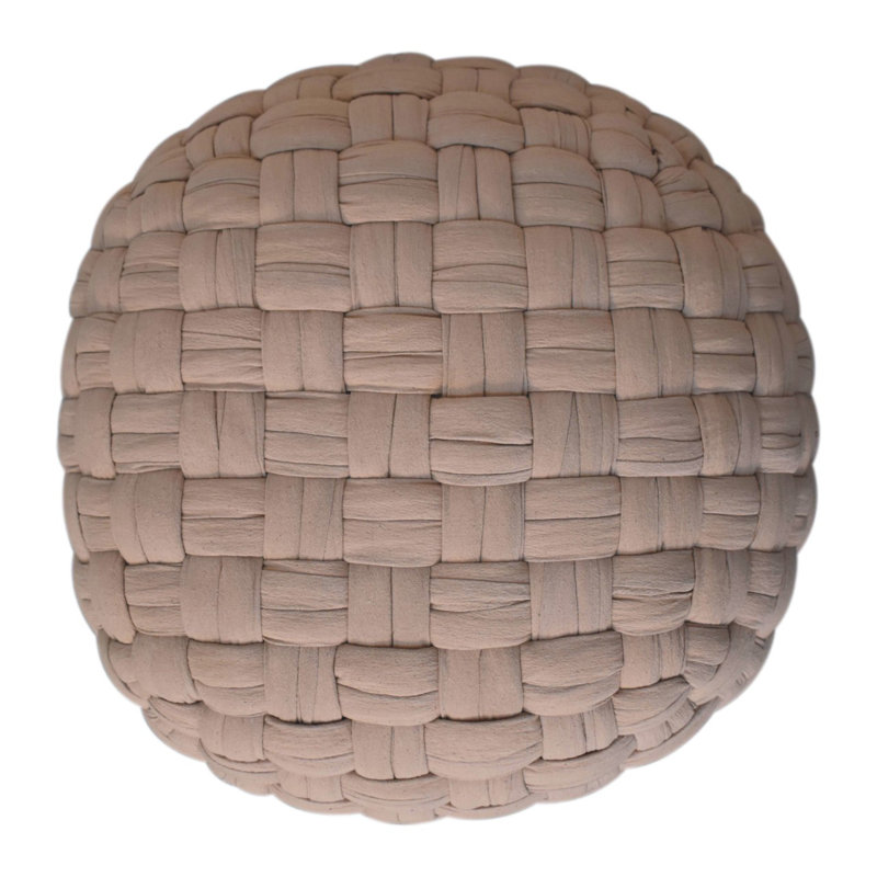 Kresten 48cm Wide Round Solid Colour Pouffe Ottoman, Cream