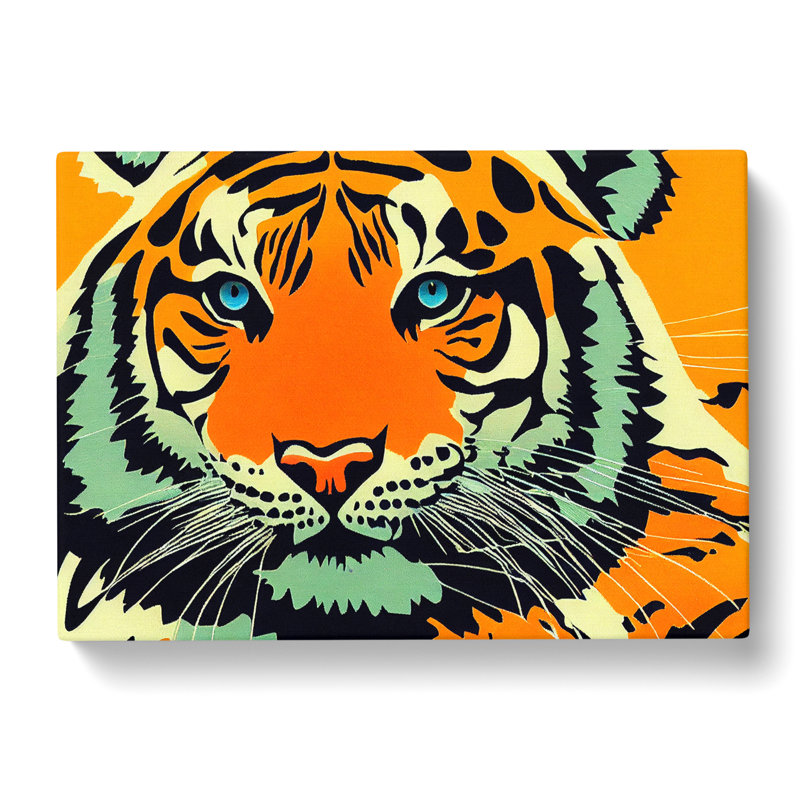 Modern Tiger Art Abstract - Wrapped Canvas, 50cm H x 76cm W x 3cm D