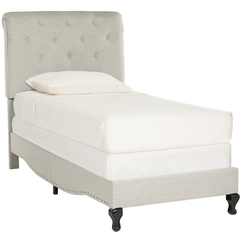 Bazeley Panel Bed by Harriet Bee, Light Gray, Queen