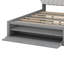 Grand lit plateforme en bois avec tête de lit, tiroirs et range-chaussures-432447658