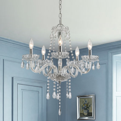 5-Light Shine Crystal Candle Chandelier