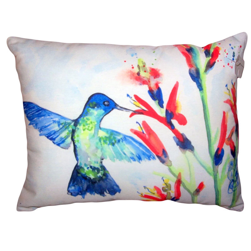  Coussin extérieur rectangulaire Hummingbird and Fire Plant