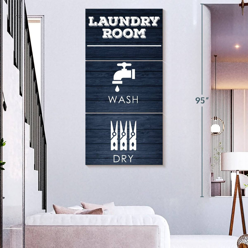Blanchisserie en bois bleu marine I, H 80 po x l 39 po