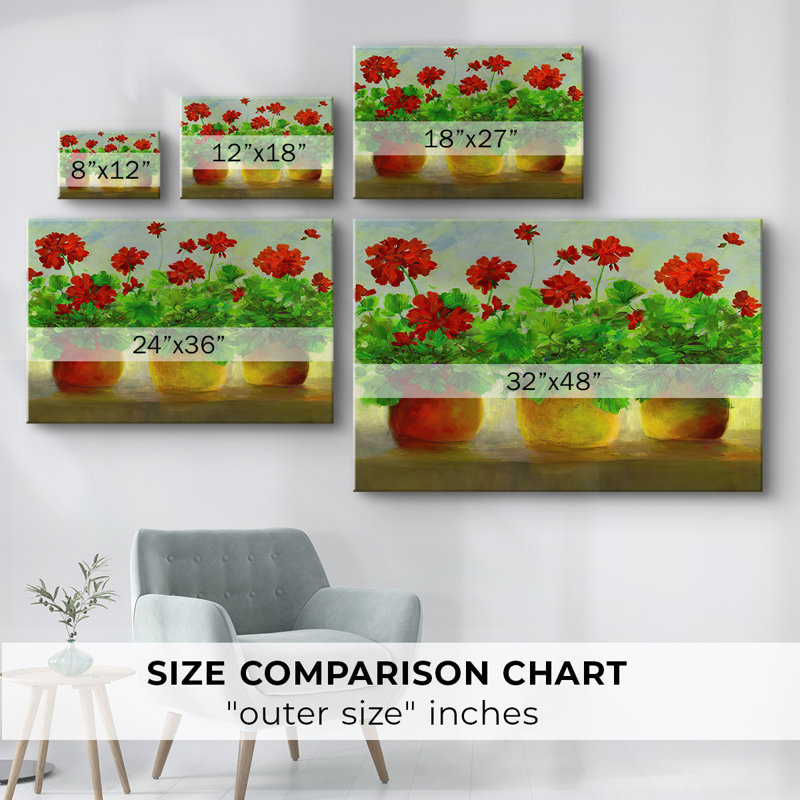 Geraniums III -Galerie enveloppée Cavas, 32 x 48