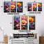«Colorful Pansy Garden I - Pansies», ensemble d'art mural en toile-107765345-107765348