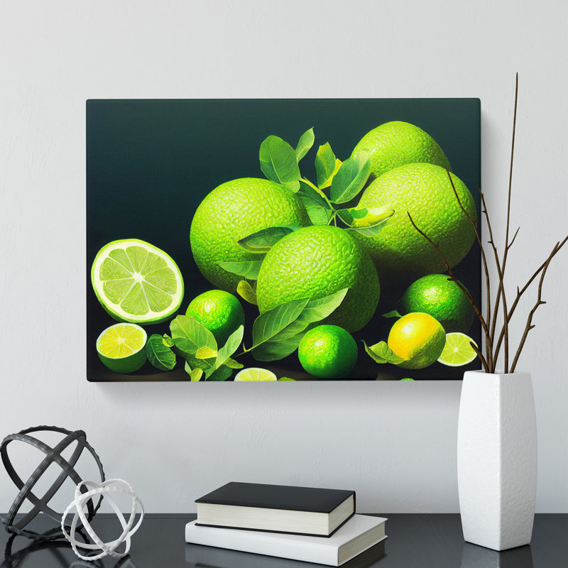 Lime Fruit Citrus Selection - Wrapped Canvas, 50cm H x 76cm W x 3cm D